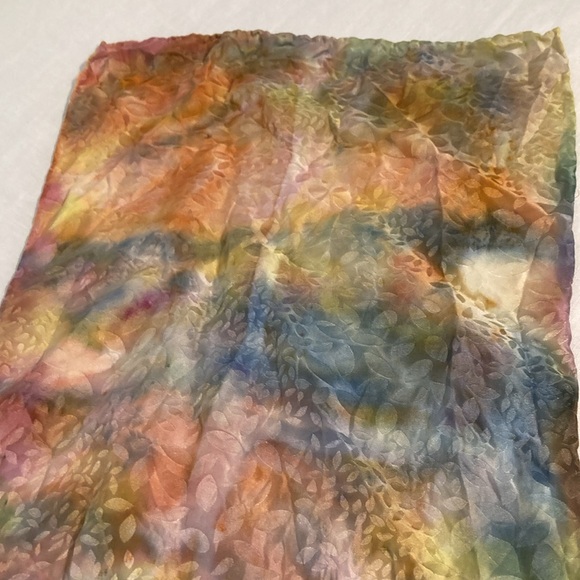Handmade silk scarf tie dye textured hand rolled pastels - Picture 16 of 17
